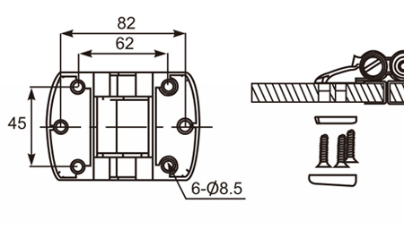 Flat Door Hinge 